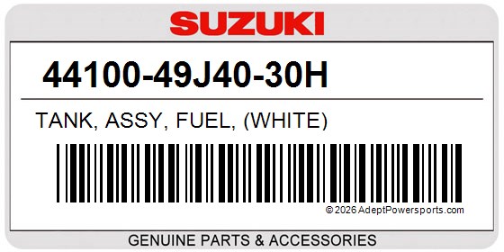 Suzuki 44100-49J40-30H Tank, Assy, Fuel, (White)