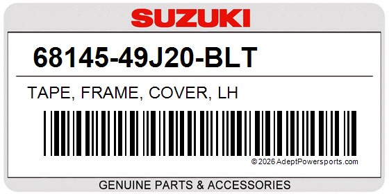 Suzuki 68145-49J20-BLT Tape, Frame, Cover, Lh