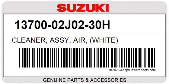 Suzuki 13700-02J02-30H Cleaner, Assy, Air, (White)