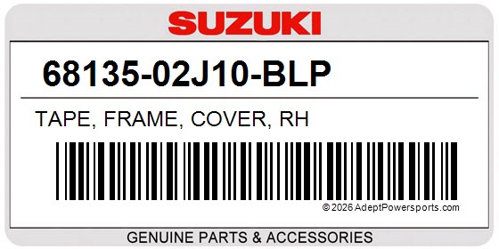 Suzuki 68135-02J10-BLP Tape, Frame, Cover, Rh