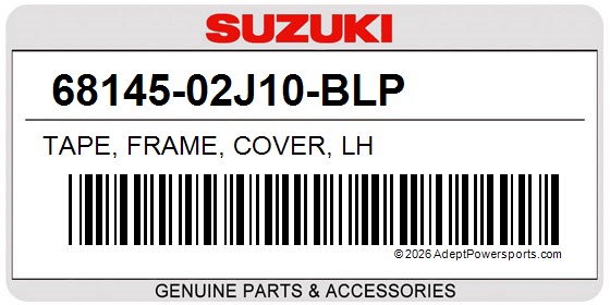Suzuki 68145-02J10-BLP Tape, Frame, Cover, Lh