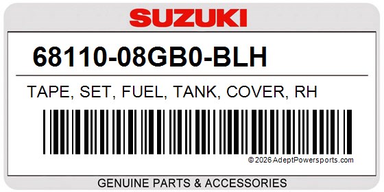 Suzuki 68110-08GB0-BLH Tape, Set, Fuel, Tank, Cover, Rh