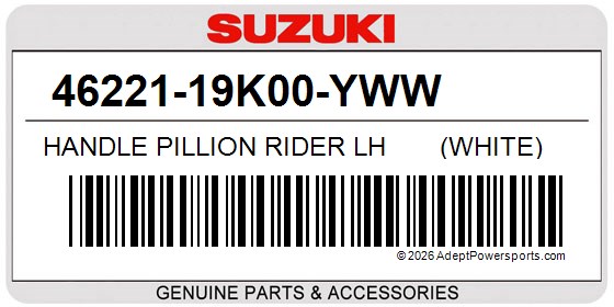 Suzuki 46221-19K00-YWW Handle Pillion Rider Lh       (White)