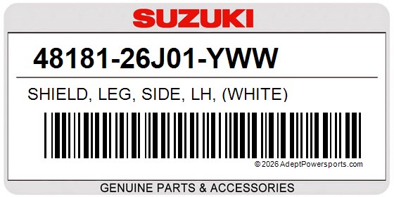 Suzuki 48181-26J01-YWW Shield, Leg, Side, Lh, (White)