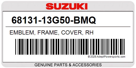 Suzuki 68131-13G50-BMQ Emblem, Frame, Cover, Rh