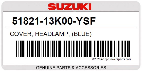 Suzuki 51821-13K00-YSF Cover, Headlamp, (Blue)