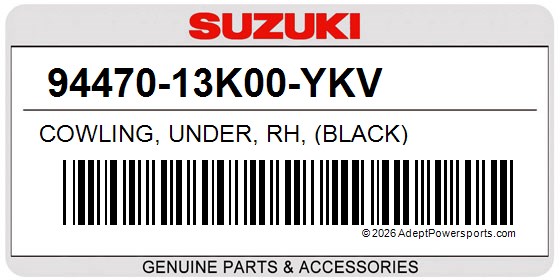 Suzuki 94470-13K00-YKV Cowling, Under, Rh, (Black)