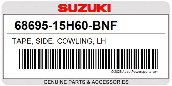 Suzuki 68695-15H60-BNF Tape, Side, Cowling, Lh