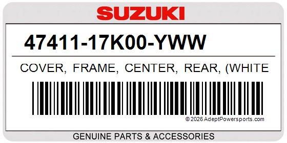 Suzuki 47411-17K00-YWW Cover, Frame, Center, Rear, (White)