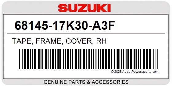 Suzuki 68145-17K30-A3F Tape, Frame, Cover, Rh