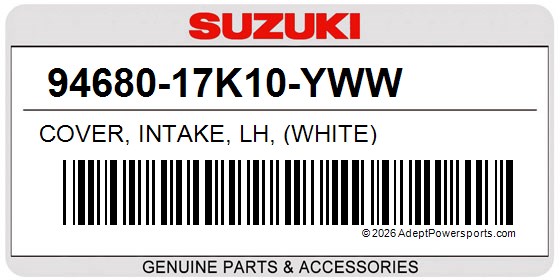 Suzuki 94680-17K10-YWW Cover, Intake, Lh, (White)
