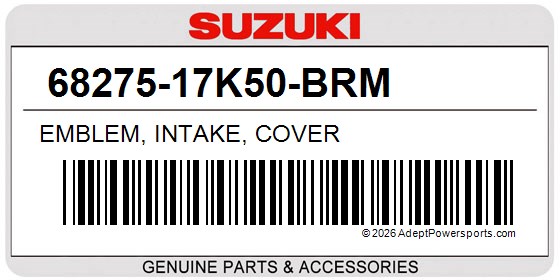 Suzuki 68275-17K50-BRM Emblem, Intake, Cover