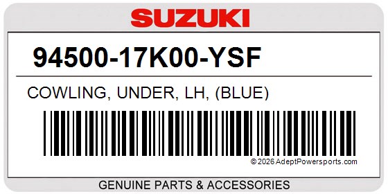 Suzuki 94500-17K00-YSF Cowling, Under, Lh, (Blue)