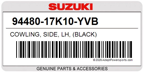 Suzuki 94480-17K10-YVB Cowling, Side, Lh, (Black)
