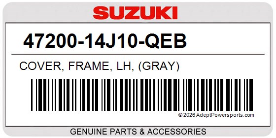 Suzuki 47200-14J10-QEB Cover, Frame, Lh, (Gray)