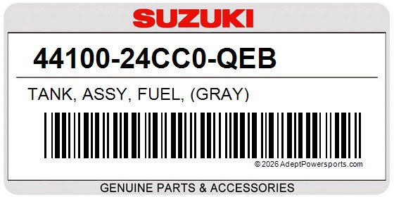 Suzuki 44100-24CC0-QEB Tank, Assy, Fuel, (Gray)