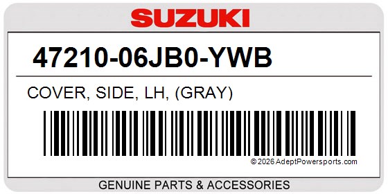 Suzuki 47210-06JB0-YWB Cover, Side, Lh, (Gray)