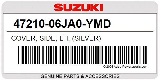Suzuki 47210-06JA0-YMD Cover, Side, Lh, (Silver)