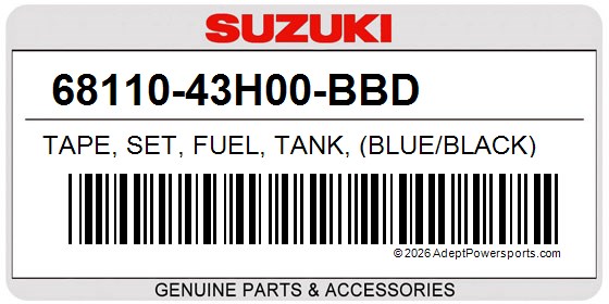 Suzuki 68110-43H00-BBD Tape, Set, Fuel, Tank, (Blue/Black)
