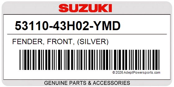 Suzuki 53110-43H02-YMD Fender, Front, (Silver)