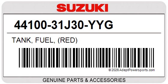 Suzuki 44100-31J30-YYG Tank, Fuel, (Red)
