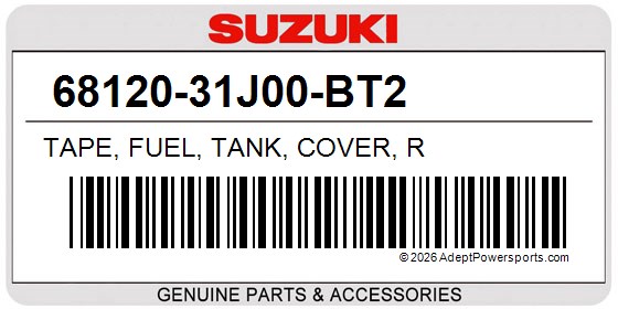 Suzuki 68120-31J00-BT2 Tape, Fuel, Tank, Cover, R
