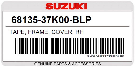 Suzuki 68135-37K00-BLP Tape, Frame, Cover, Rh