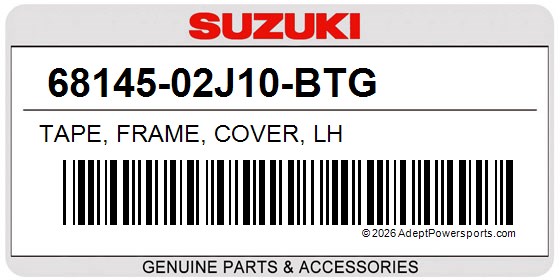 Suzuki 68145-02J10-BTG Tape, Frame, Cover, Lh