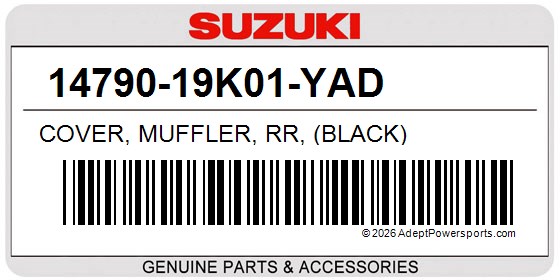 Suzuki 14790-19K01-YAD Cover, Muffler, Rr, (Black)