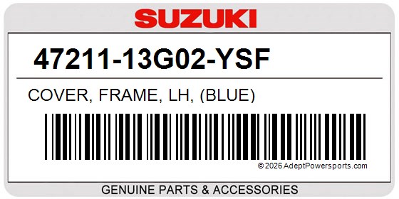 Suzuki 47211-13G02-YSF Cover, Frame, Lh, (Blue)