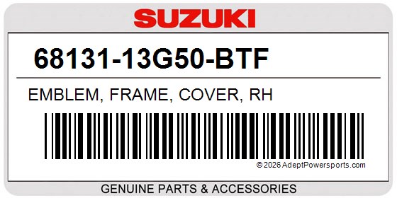 Suzuki 68131-13G50-BTF Emblem, Frame, Cover, Rh