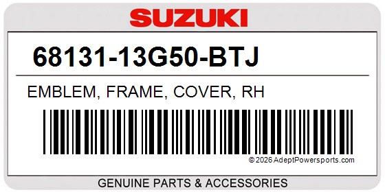 Suzuki 68131-13G50-BTJ Emblem, Frame, Cover, Rh