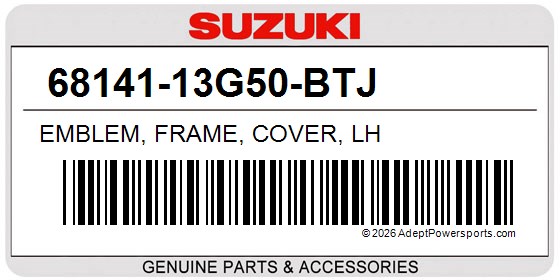 Suzuki 68141-13G50-BTJ Emblem, Frame, Cover, Lh