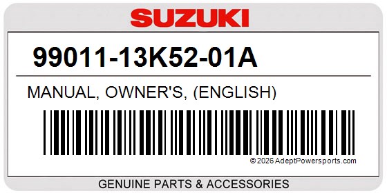 Suzuki 99011-13K52-01A Manual, Owner's, (English)