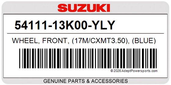 Suzuki 54111-13K00-YLY Wheel, Front, (17M/Cxmt3.50), (Blue)
