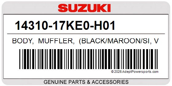 Suzuki 14310-17KE0-H01 Body, Muffler, (Black/Maroon/Si, Ver)
