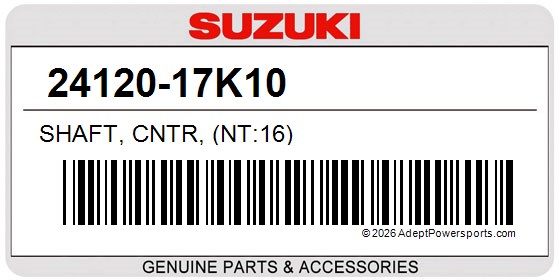 Suzuki 24120-17K10 Shaft, Cntr, (Nt:16)