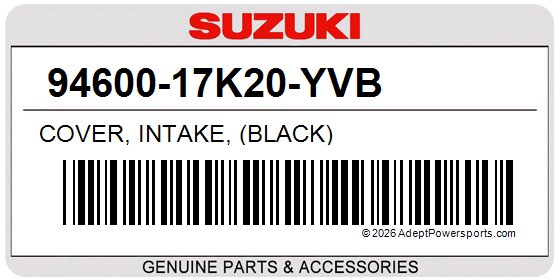 Suzuki 94600-17K20-YVB Cover, Intake, (Black)