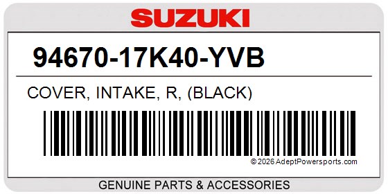 Suzuki 94670-17K40-YVB Cover, Intake, R, (Black)