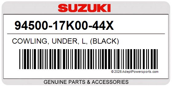 Suzuki 94500-17K00-44X Cowling, Under, L, (Black)