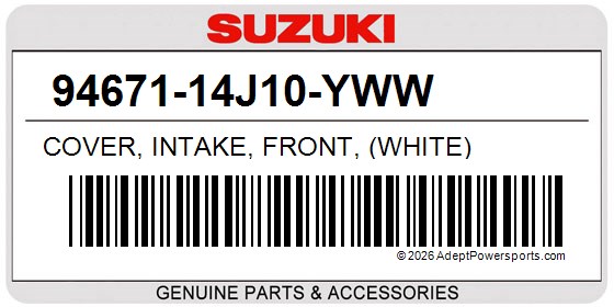 Suzuki 94671-14J10-YWW Cover, Intake, Front, (White)