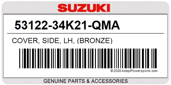 Suzuki 53122-34K21-QMA Cover, Side, Lh, (Bronze)