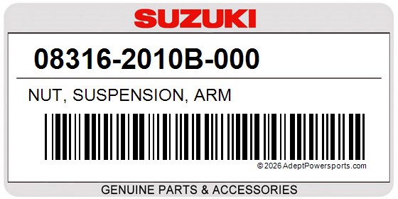 Suzuki 08316-2010B-000 Nut, Suspension, Arm