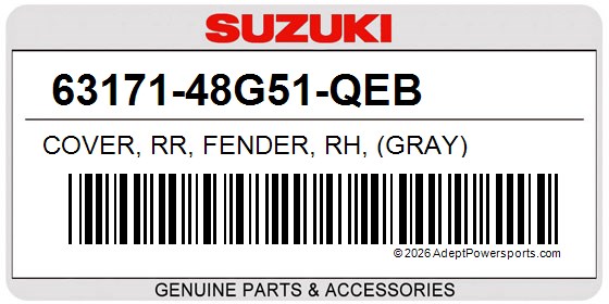 Suzuki 63171-48G51-QEB Cover, Rr, Fender, Rh, (Gray)