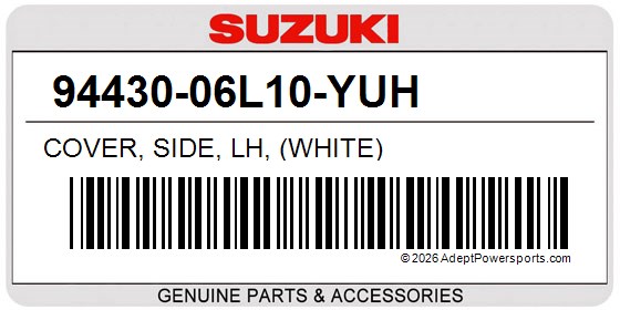 Suzuki 94430-06L10-YUH Cover, Side, Lh, (White)