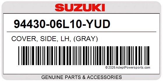 Suzuki 94430-06L10-YUD Cover, Side, Lh, (Gray)