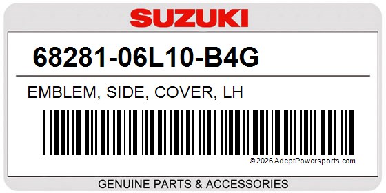 Suzuki 68281-06L10-B4G Emblem, Side, Cover, Lh