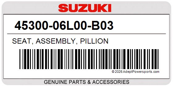 Suzuki 45300-06L00-B03 Seat, Assembly, Pillion