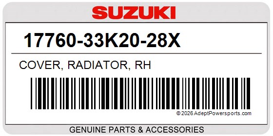 Suzuki 17760-33K20-28X Cover, Radiator, Rh