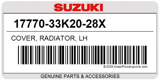 Suzuki 17770-33K20-28X Cover, Radiator, Lh